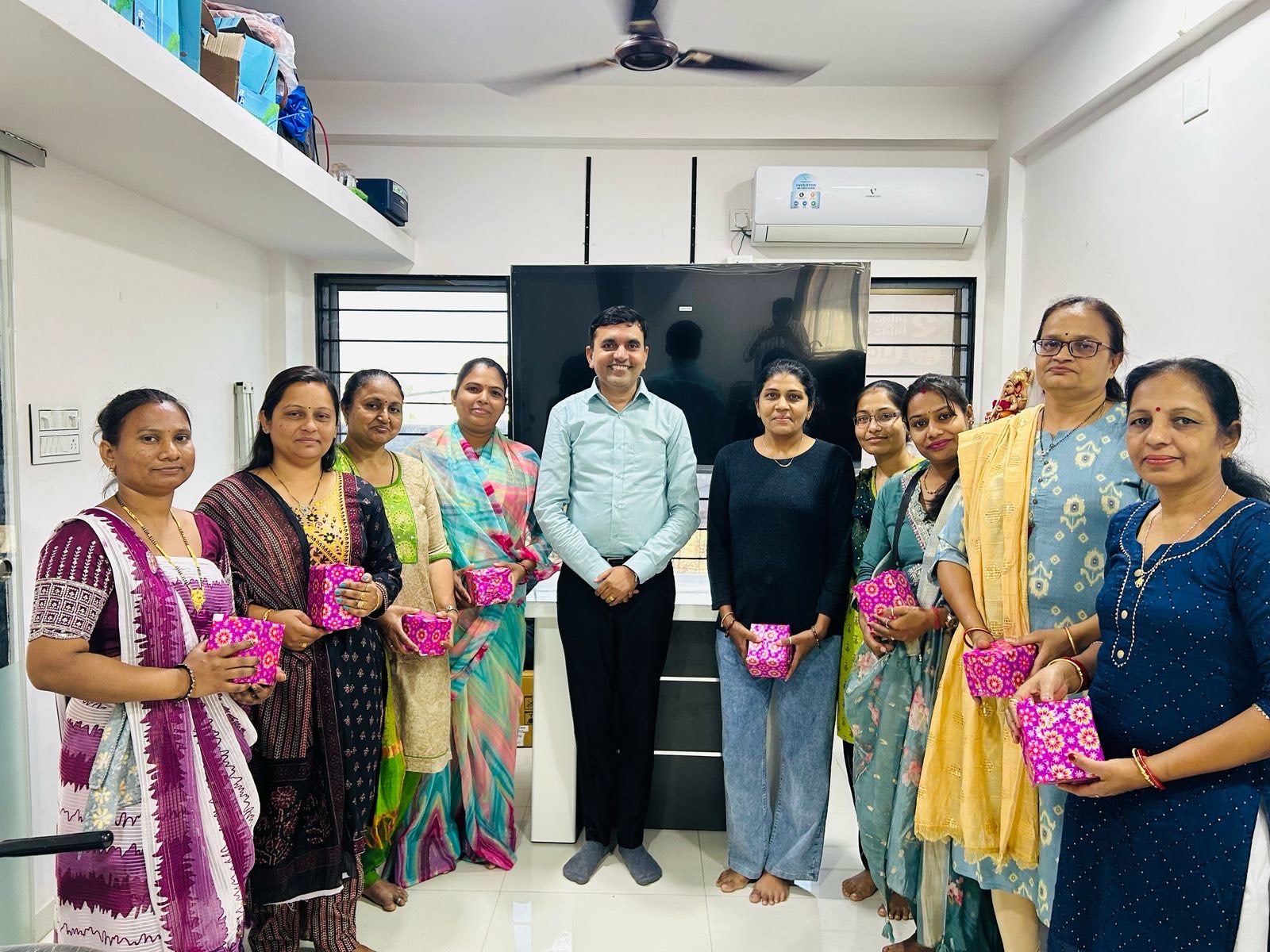 Celebrating teamwork and appreciation with smiles and vibrant gifts!